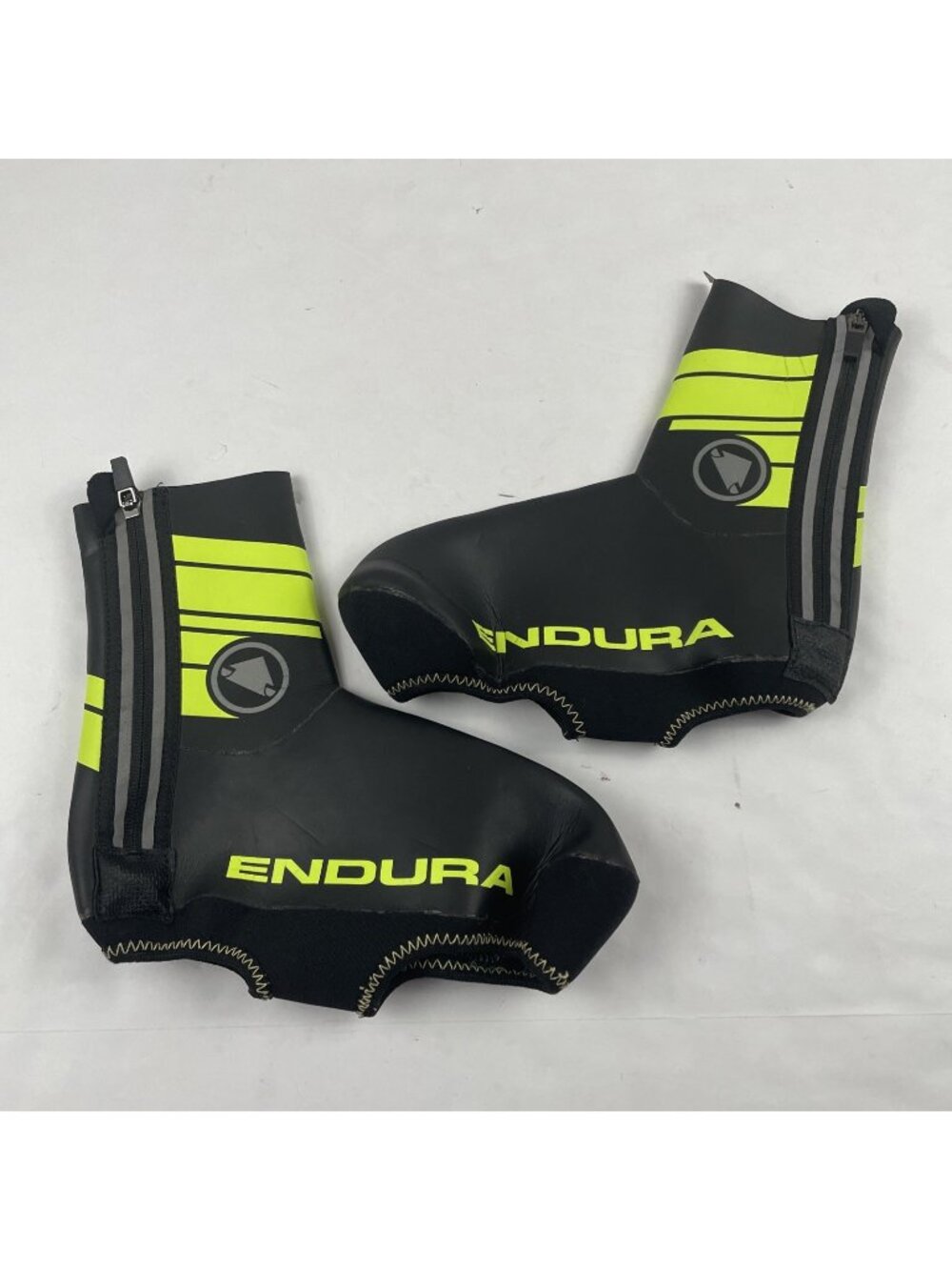 Endura Road Cycling Overshoes Yellow Waterproof Reflective Shoe Cover - M